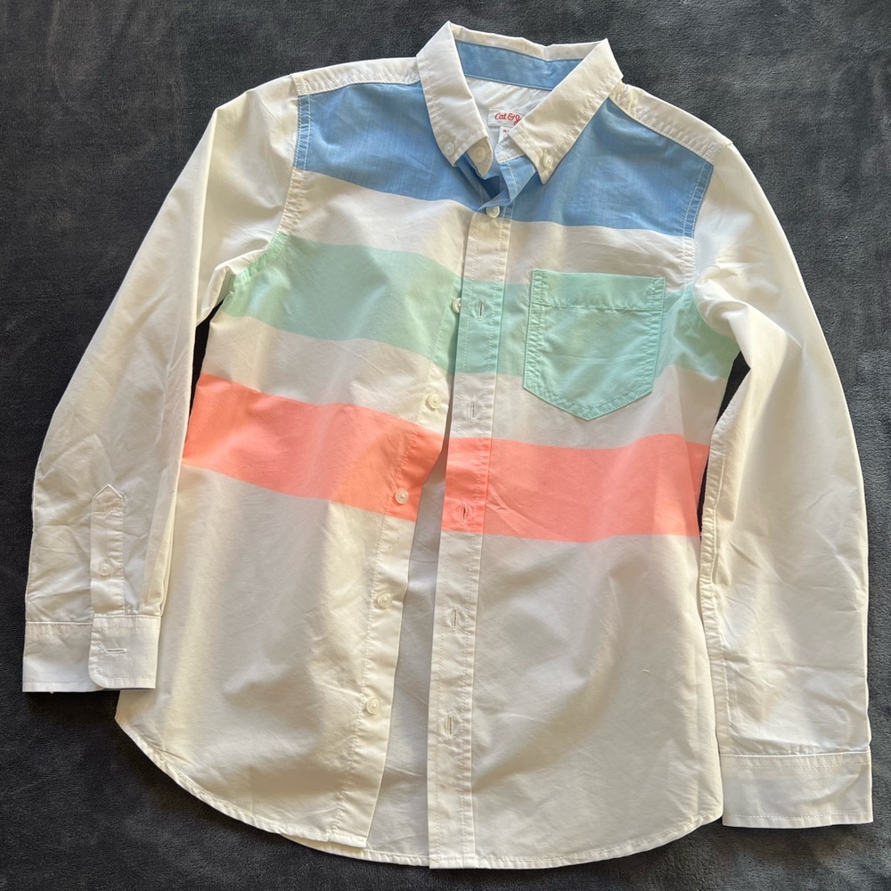Cat & Jack Boy’s Multicolor Striped Button Down Shirt
